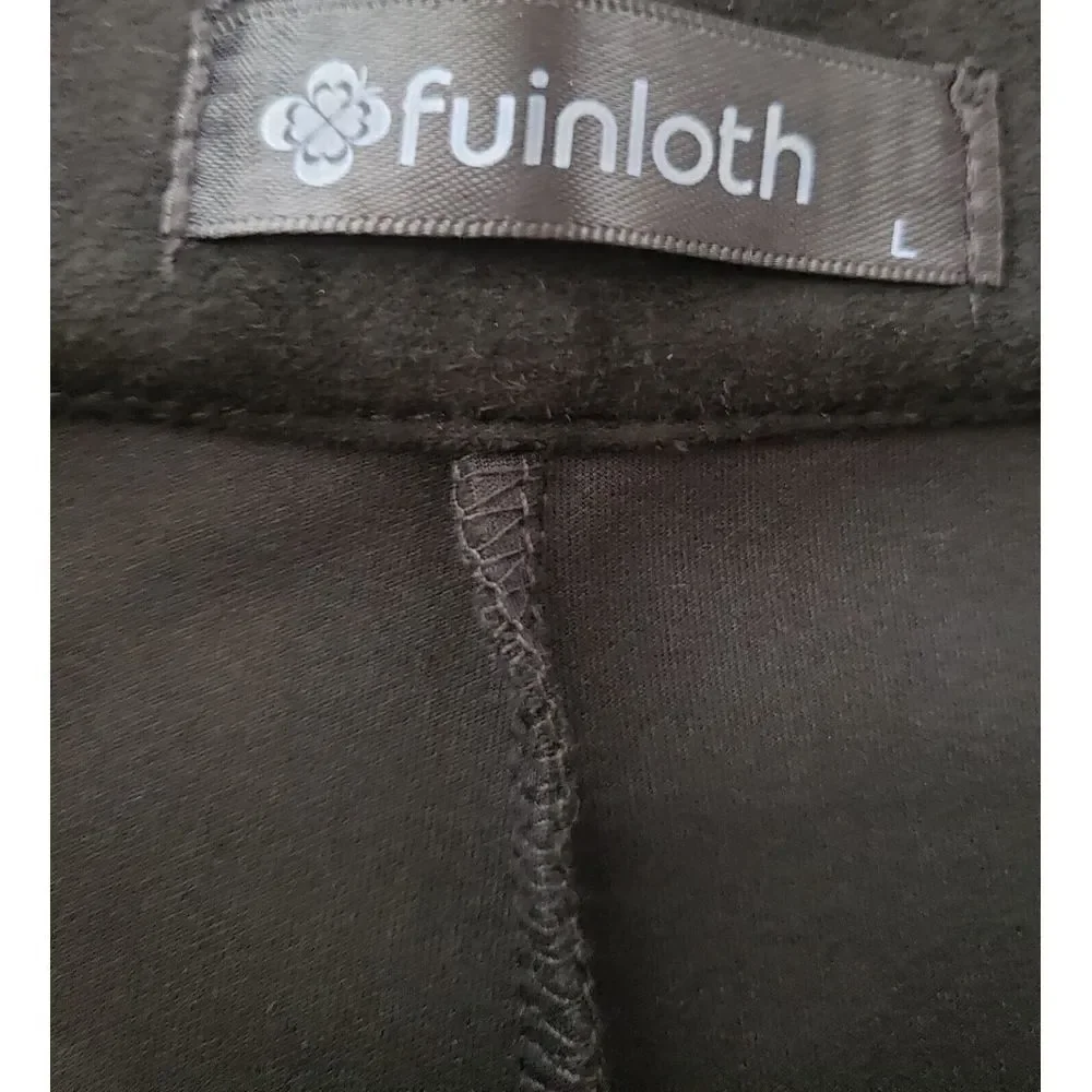 Fuinloth Faux‎ Suede Mini Skirt Black L Go Go Groovy Preppy